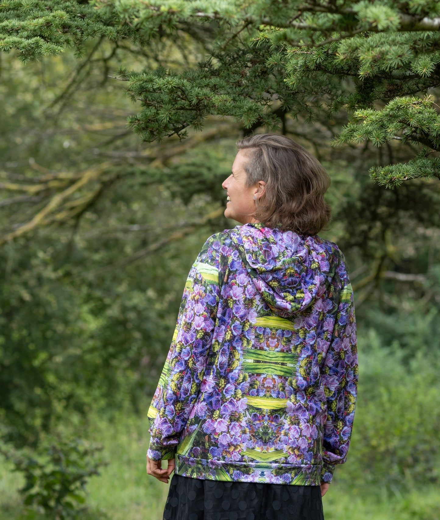 Unisex Zip Hoodie - Echium Pink Fountain #1 Print - Psychedelic Voyager Art Collection -