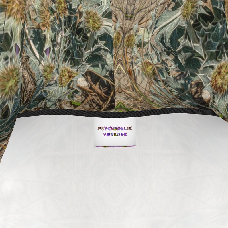 Hoodie Dress - Lysergic Journey Sea Holly Print - Psychedelic Voyager Art Collection