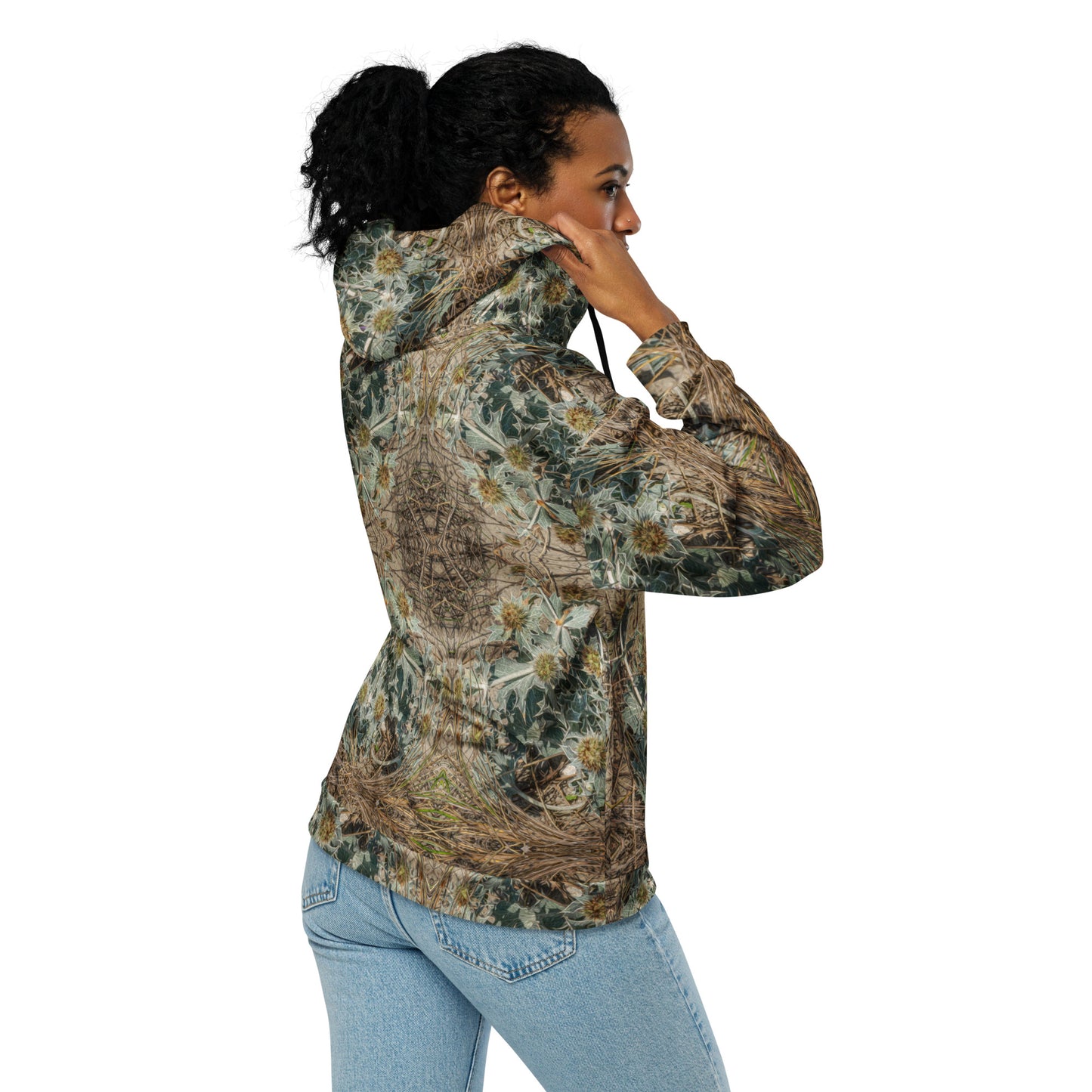 Unisex Zip Hoodie - Lysergic Journeys Sea Holly - Psychedelic Voyager Art Collection