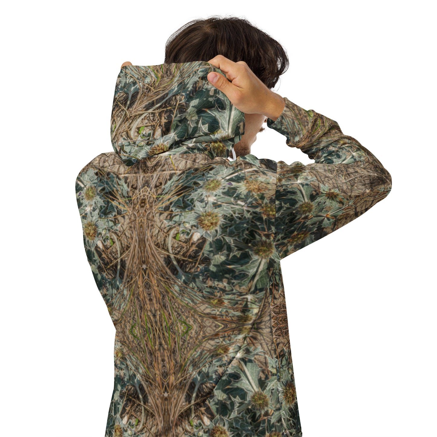Unisex Zip Hoodie - Lysergic Journeys Sea Holly #2 Print - Psychedelic Voyager Art Collection
