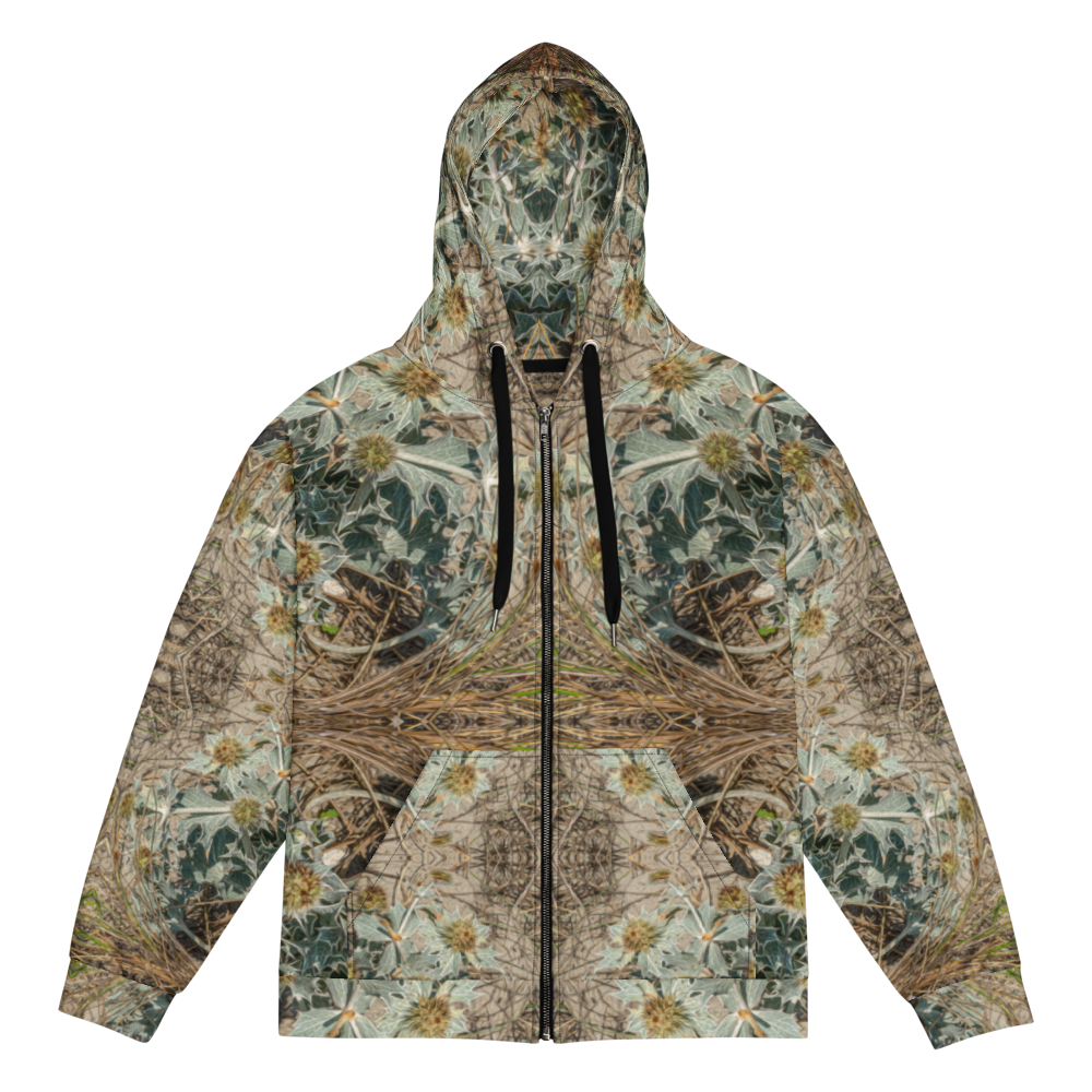 Unisex Zip Hoodie - Lysergic Journeys Sea Holly #2 Print - Psychedelic Voyager Art Collection