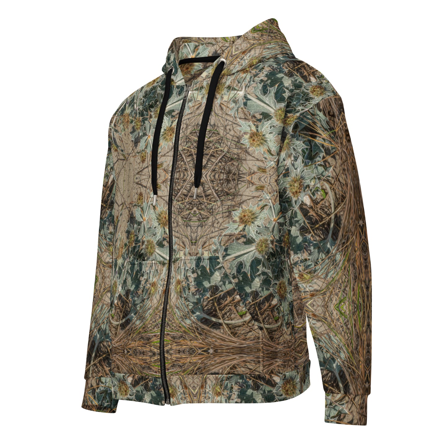 Unisex Zip Hoodie - Lysergic Journeys Sea Holly - Psychedelic Voyager Art Collection