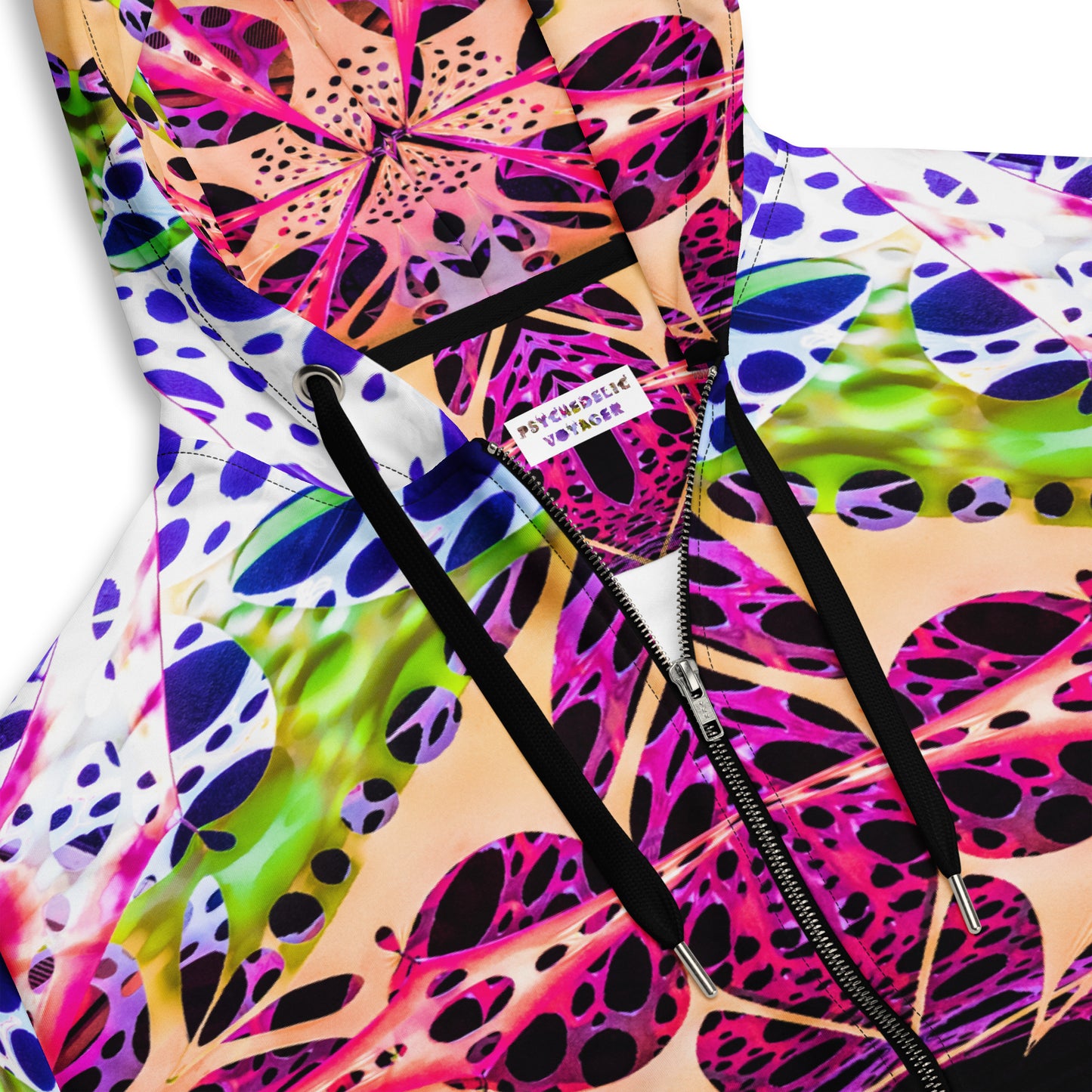 Unisex Zip Hoodie - Psychedelic Décor Print - Psychedelic Voyager Art Collection