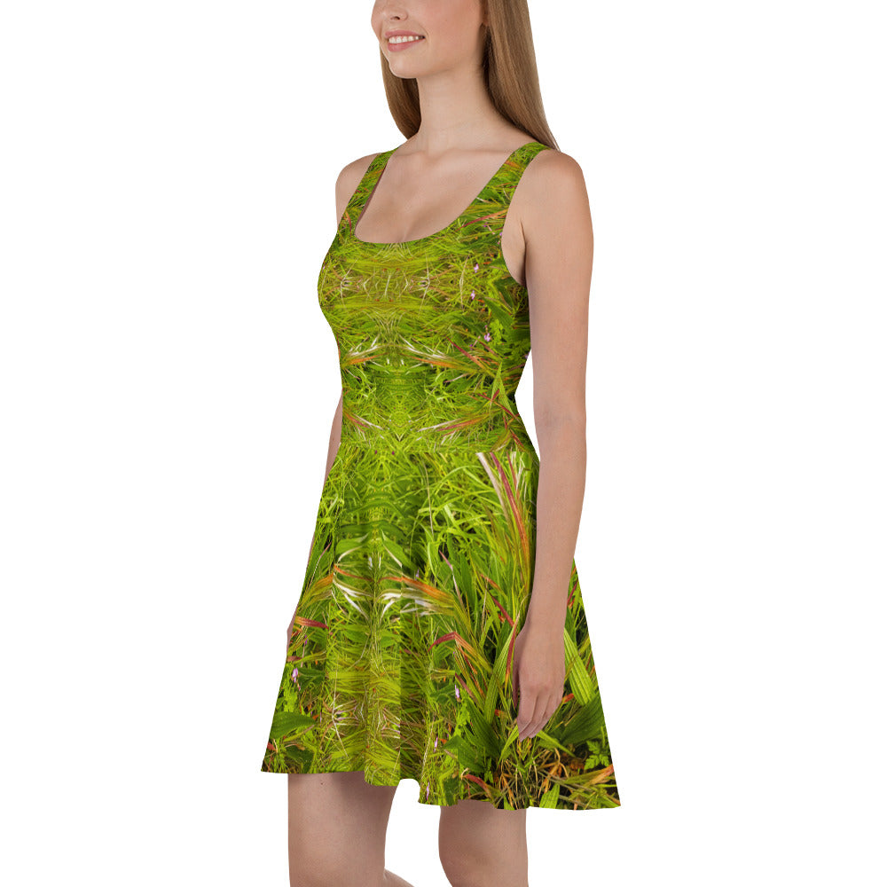 Skater Dress - Grass is Greener Print - Psychedelic Voyager Art Collection