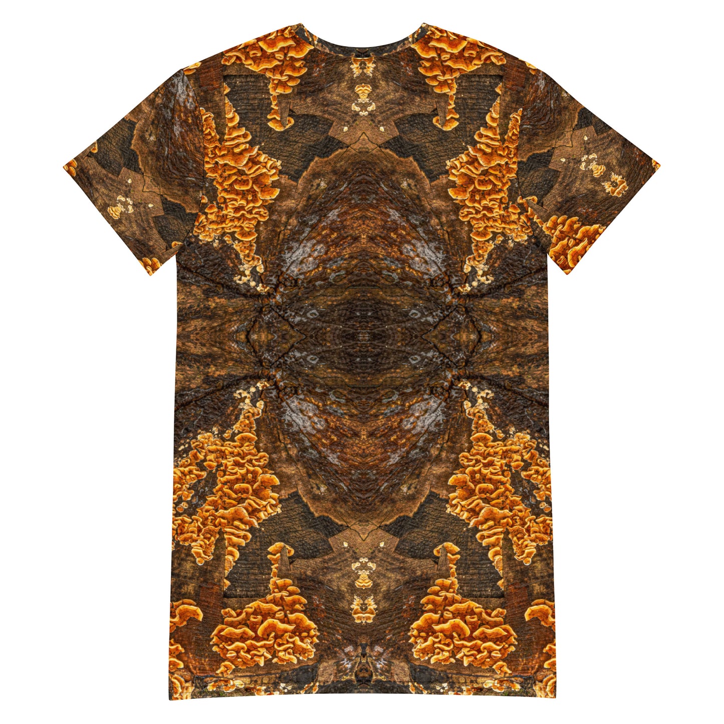 T-Shirt Dress - Tribal Fungal Symphony Print - Psychedelic Voyager Art Collection