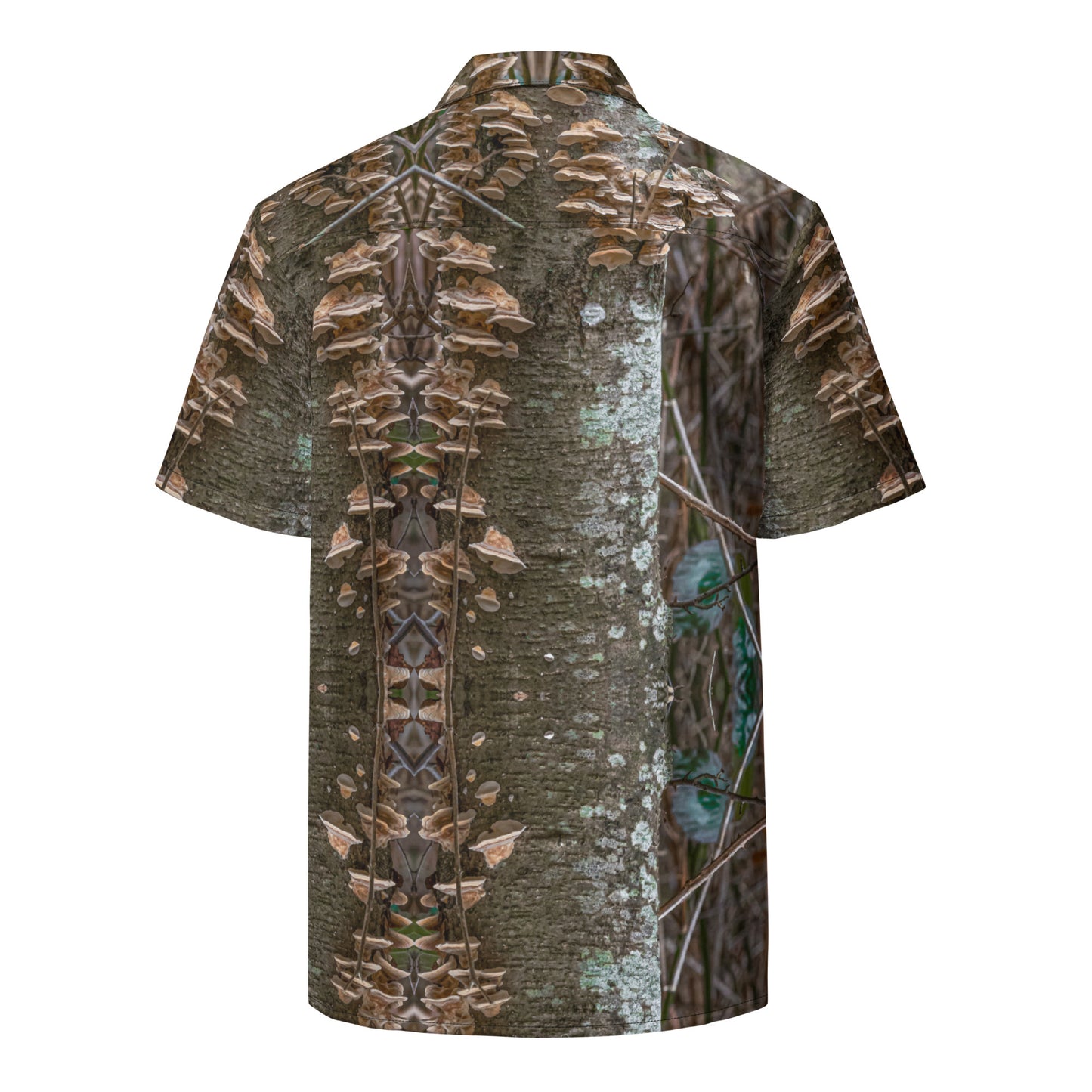 Unisex button shirt - Fungal Interface Organisms Print - Psychedelic Voyager Art Collection