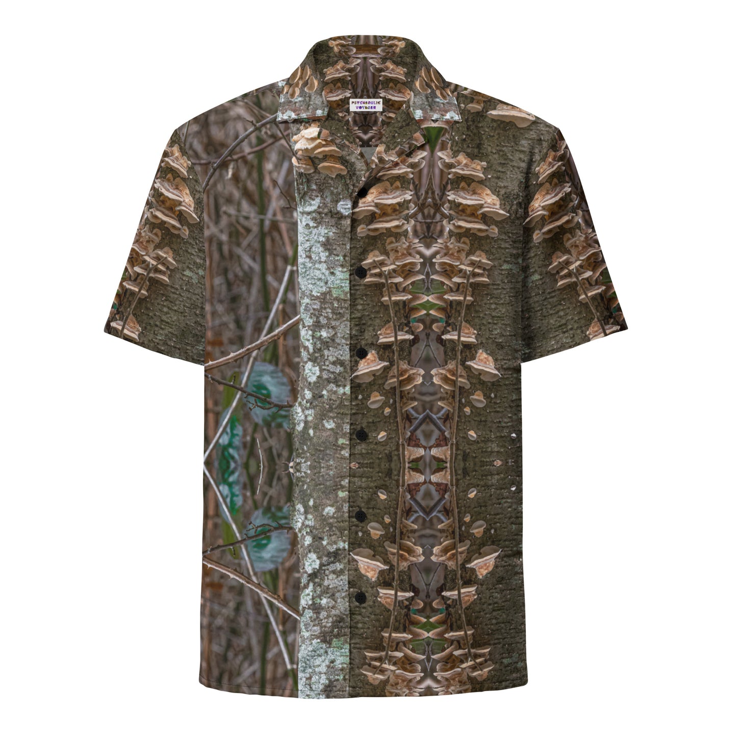 Unisex button shirt - Fungal Interface Organisms Print - Psychedelic Voyager Art Collection