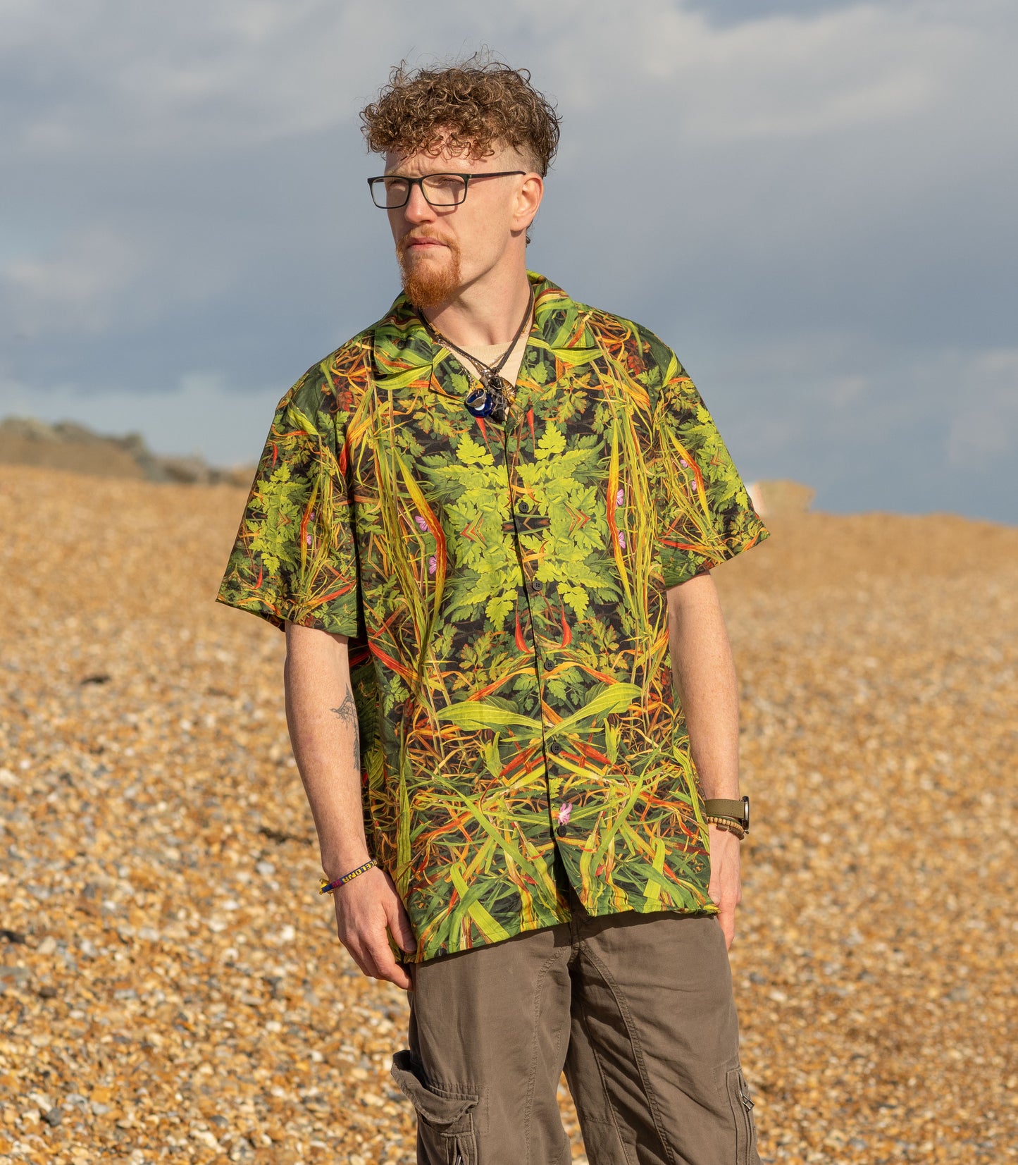 Unisex Button Shirt - Grass is Greener Print - Psychedelic Voyager Art Collection