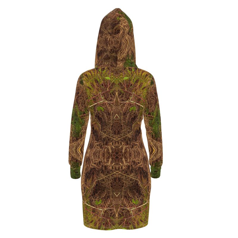 Hoodie Dress - Fern Synergy Life & Decay Print- Psychedelic Voyager Art Collection