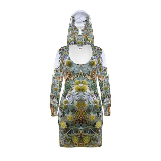 Hoodie Dress - Sea Holly Hoodie  - Psychedelic Voyager Art Collection