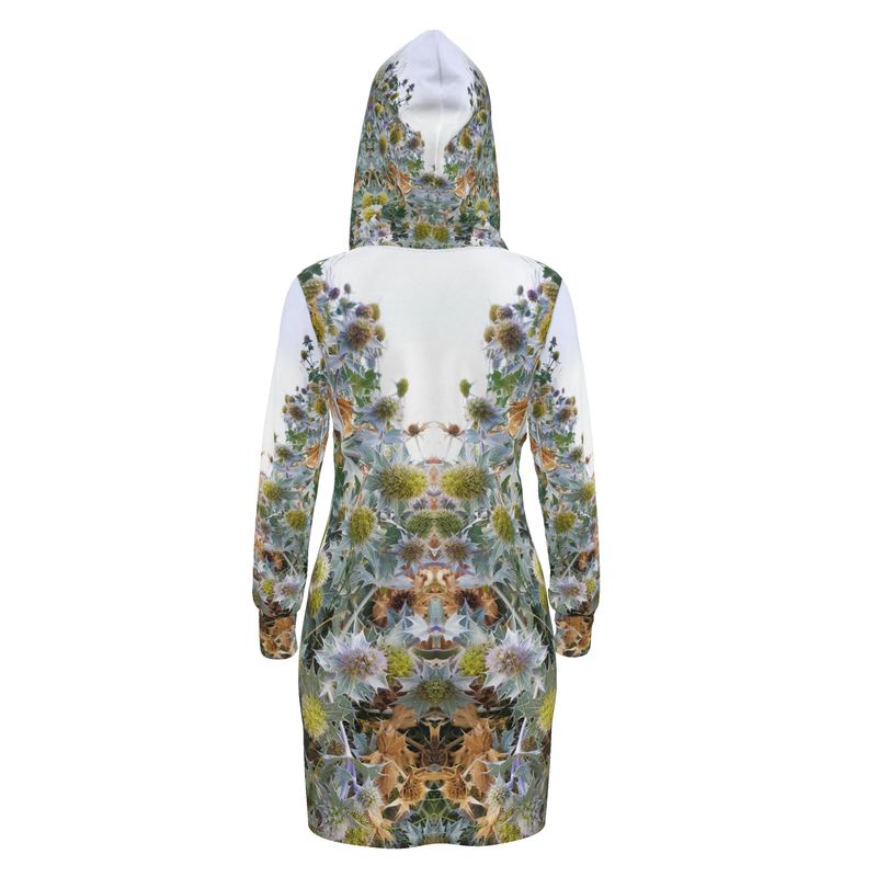 Hoodie Dress - Sea Holly Hoodie  - Psychedelic Voyager Art Collection