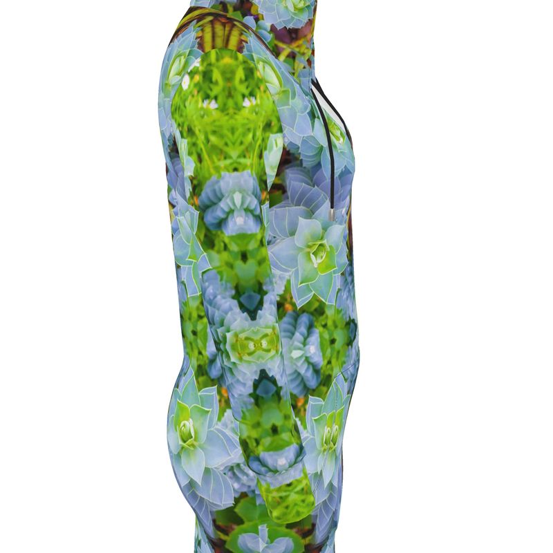 Hoodie Dress - Myrtle Spurge Print - psychedelic Voyager Art Collection