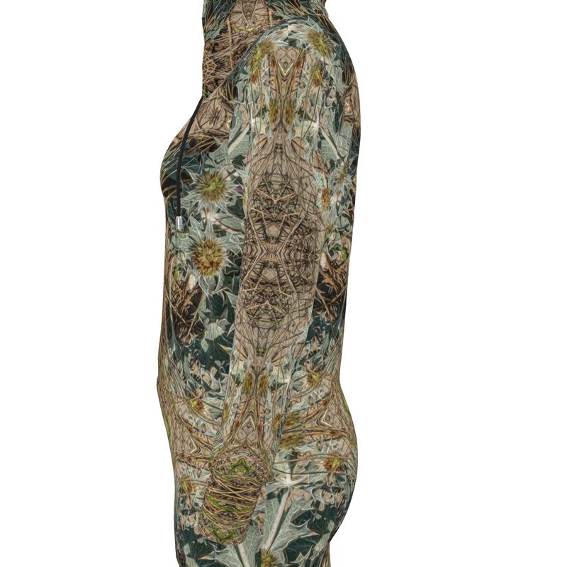 Hoodie Dress - Lysergic Journey Sea Holly Print - Psychedelic Voyager Art Collection