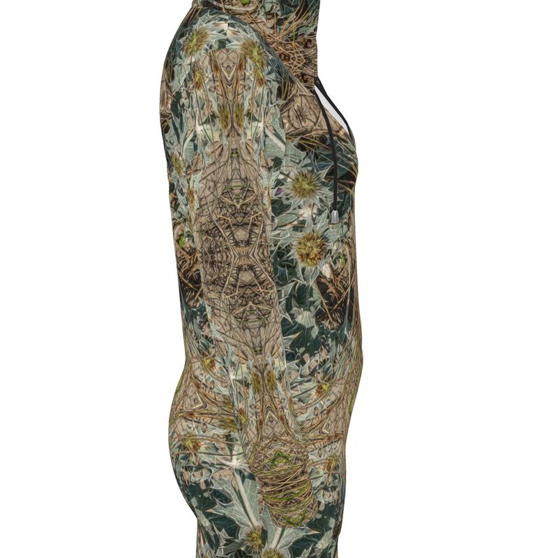 Hoodie Dress - Lysergic Journey Sea Holly Print - Psychedelic Voyager Art Collection