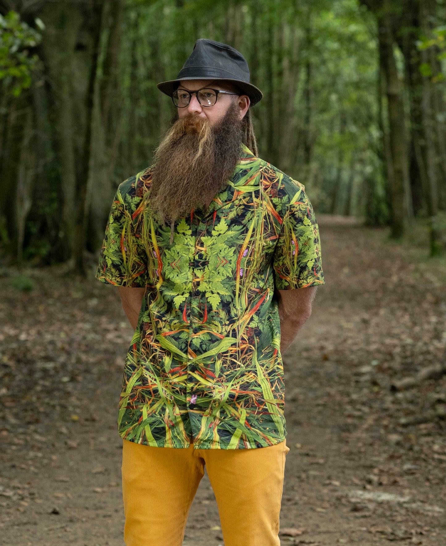 Unisex Button Shirt - Grass is Greener Print - Psychedelic Voyager Art Collection