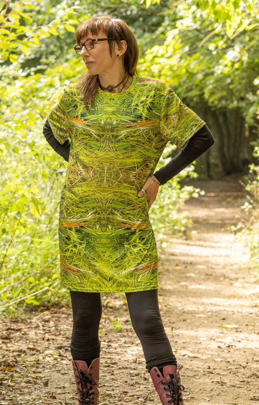 T-Shirt Dress - Grass is Greener #2 Print - Psychedelic Voyager Art Collection -