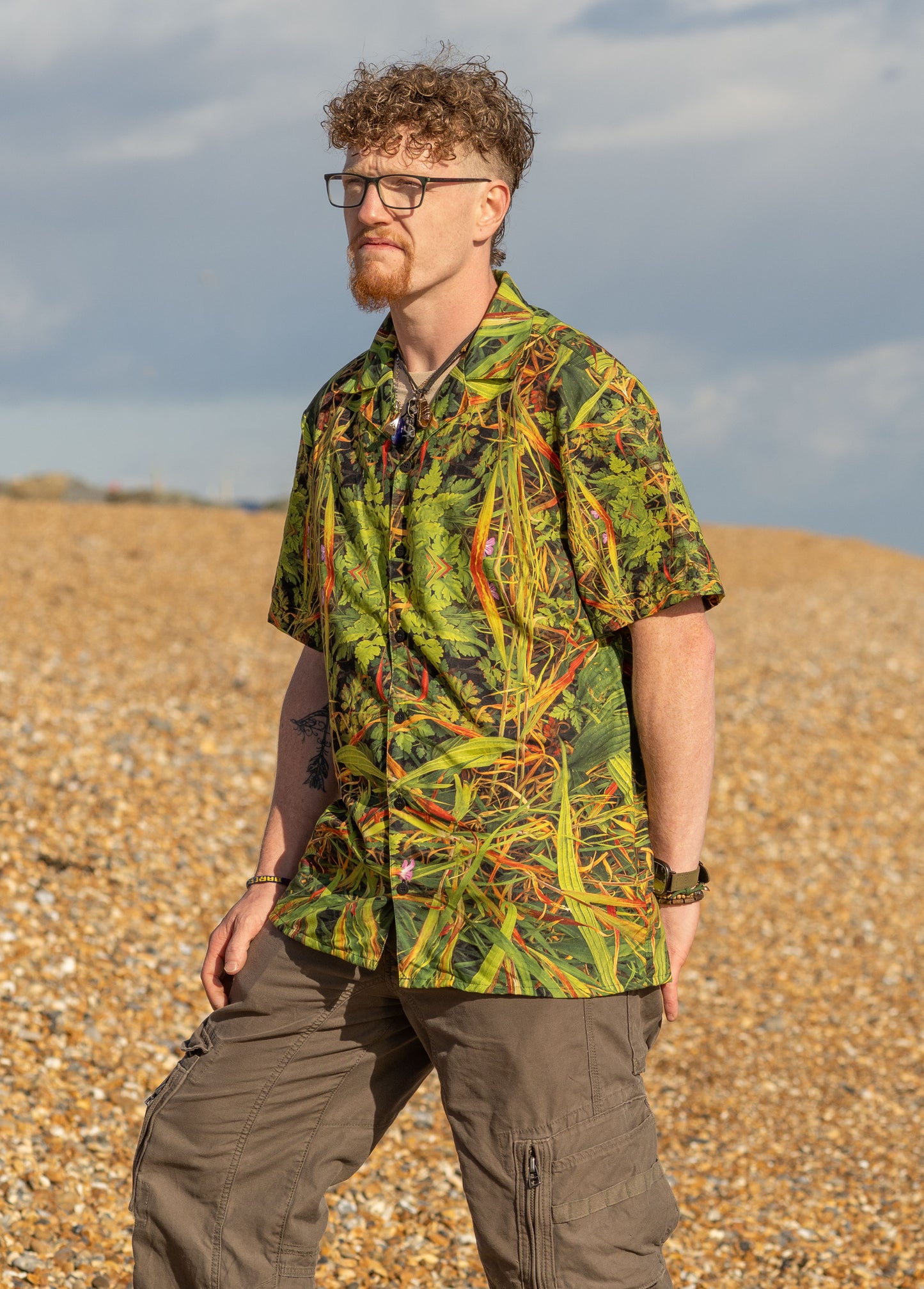 Unisex Button Shirt - Grass is Greener Print - Psychedelic Voyager Art Collection