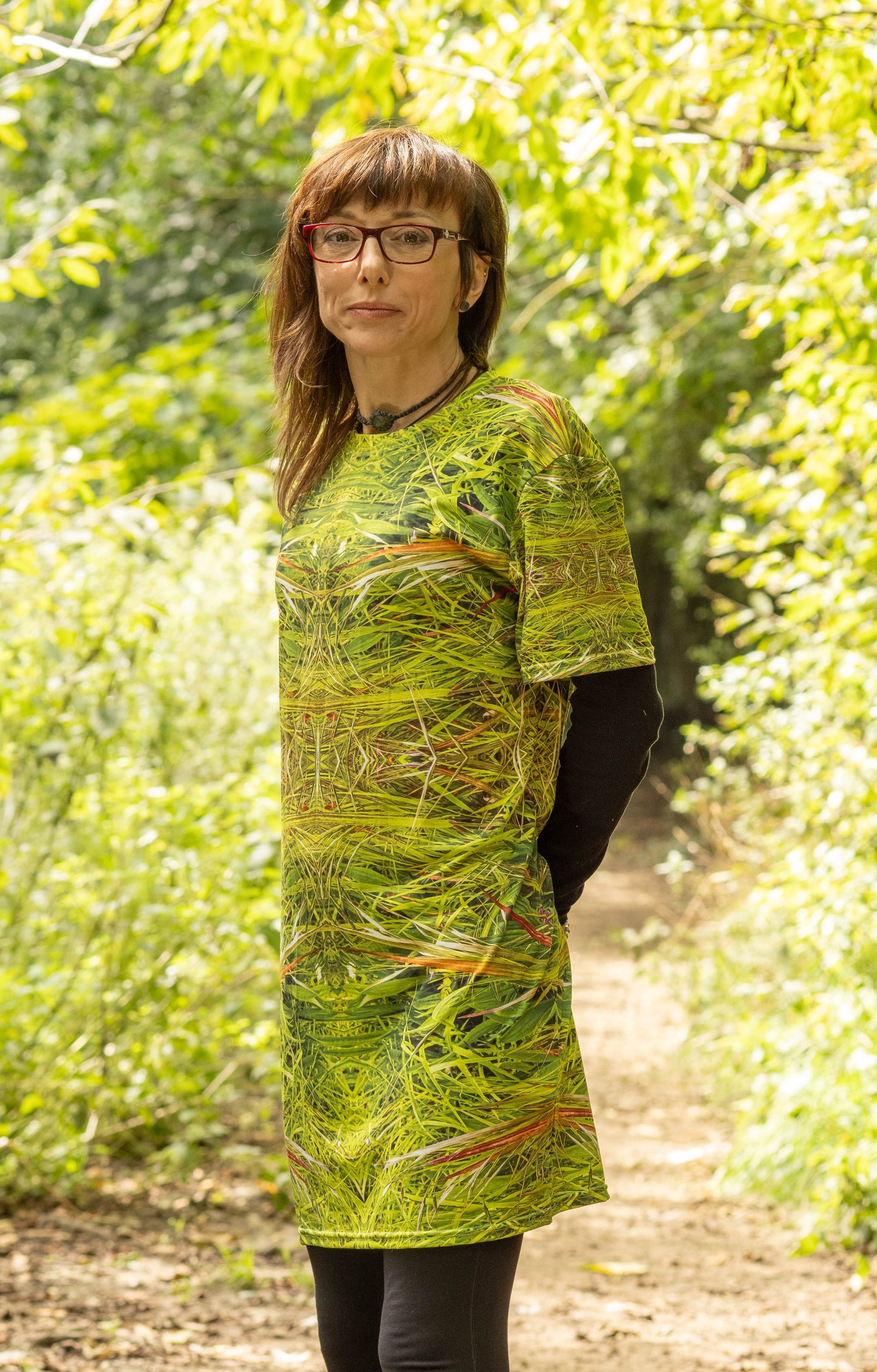 T-Shirt Dress - Grass is Greener #2 Print - Psychedelic Voyager Art Collection -