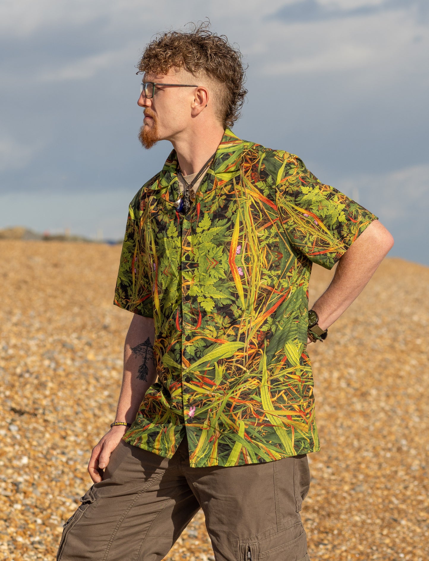 Unisex Button Shirt - Grass is Greener Print - Psychedelic Voyager Art Collection