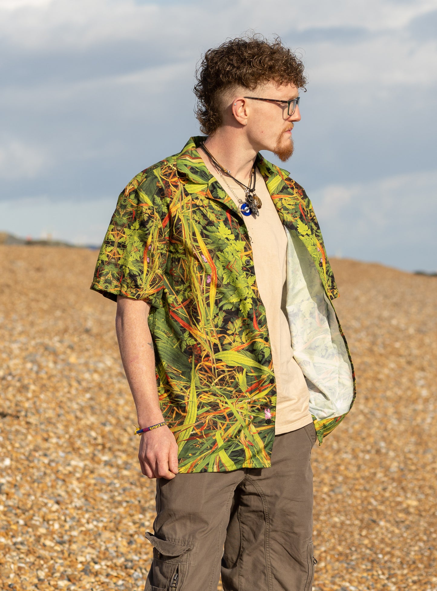 Unisex Button Shirt - Grass is Greener Print - Psychedelic Voyager Art Collection