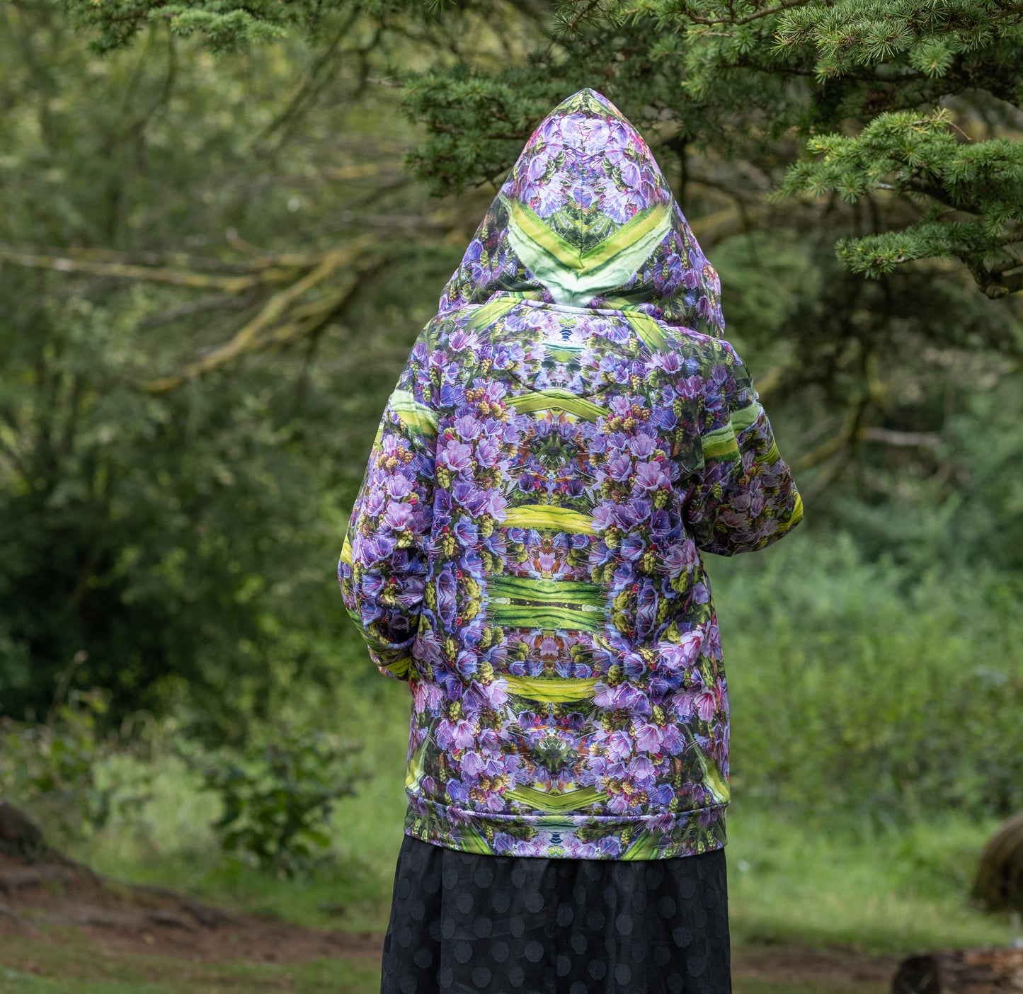 Unisex Zip Hoodie - Echium Pink Fountain #1 Print - Psychedelic Voyager Art Collection -