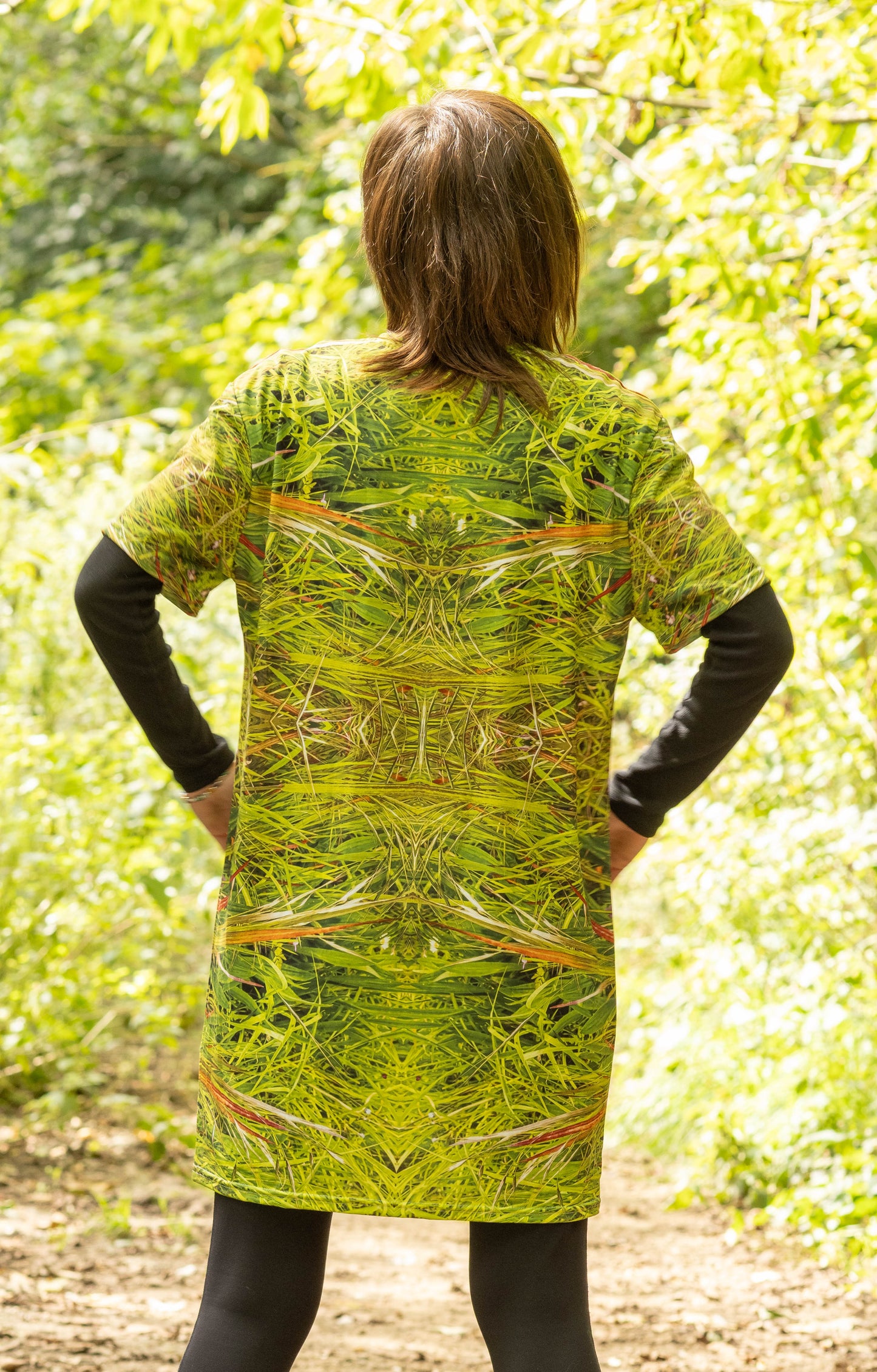 T-Shirt Dress - Grass is Greener #2 Print - Psychedelic Voyager Art Collection -