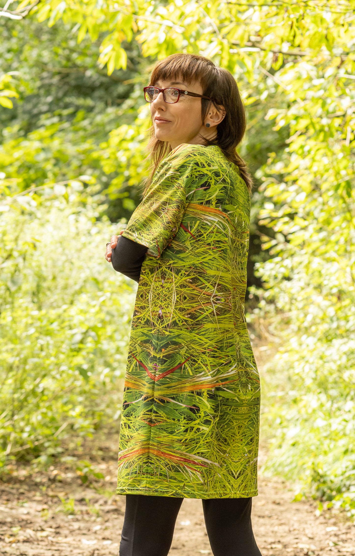 T-Shirt Dress - Grass is Greener #2 Print - Psychedelic Voyager Art Collection -