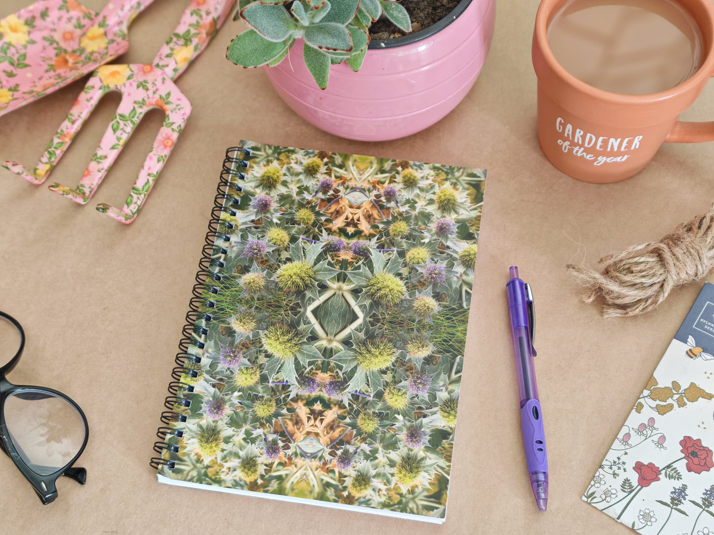 Notebook - Sea Holly Matrix - Psychedelic Voyager Art Collection