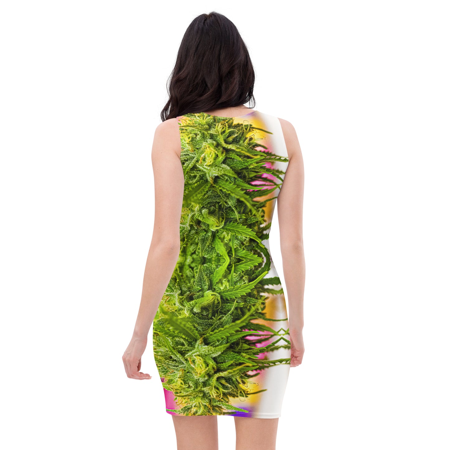 Bodycon Dress - Cannabis Mary Jane Print - Psychedelic Voyager Art Collection