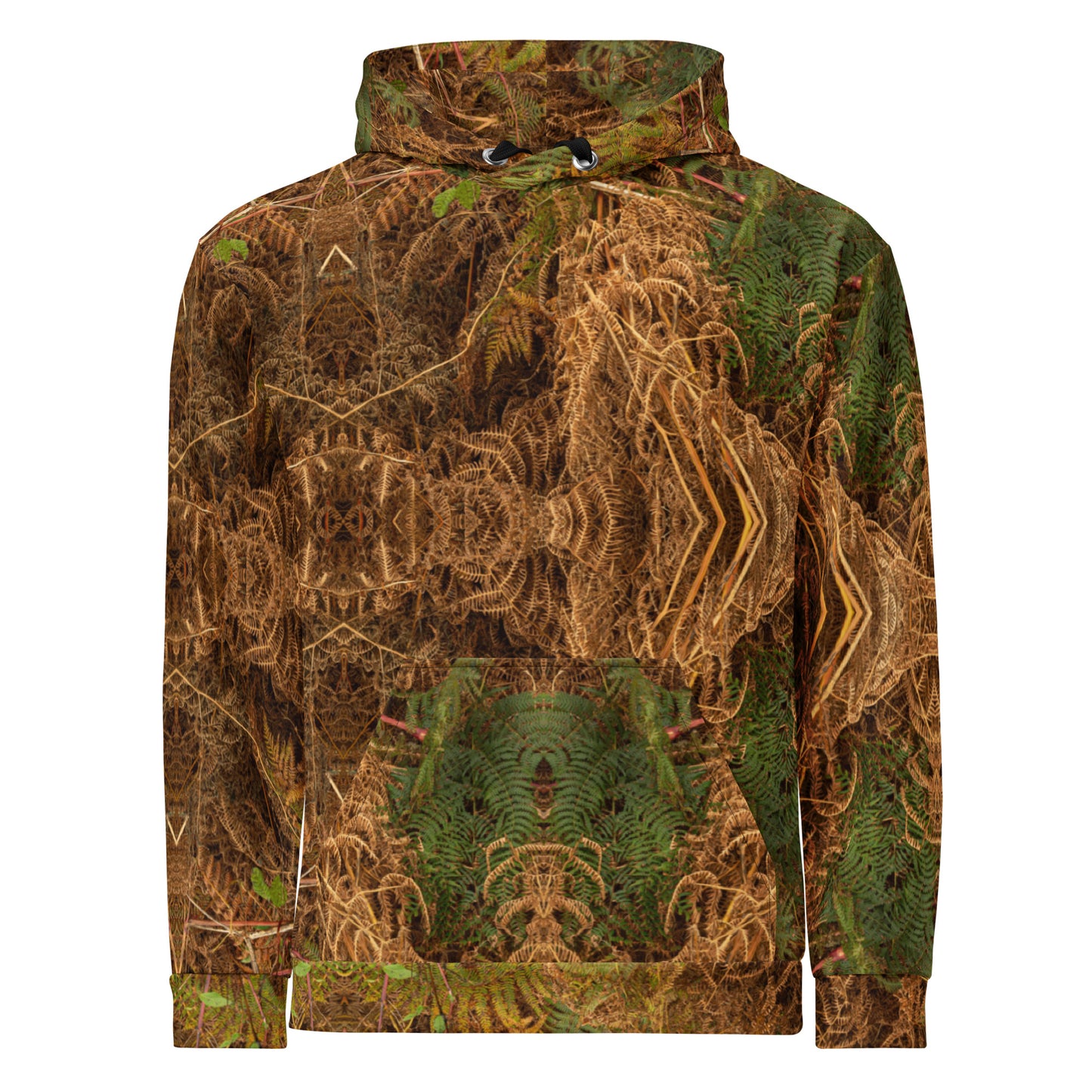 Unisex Hoodie - Fern Synergy Life & Decay Print - Psychedelic Voyager Art Collection