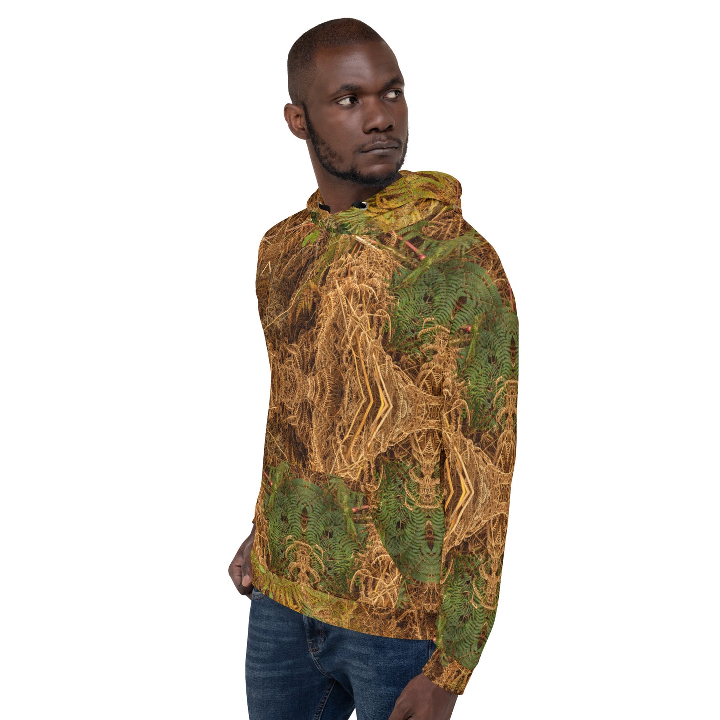 Unisex Hoodie - Fern Synergy Life & Decay Print - Psychedelic Voyager Art Collection