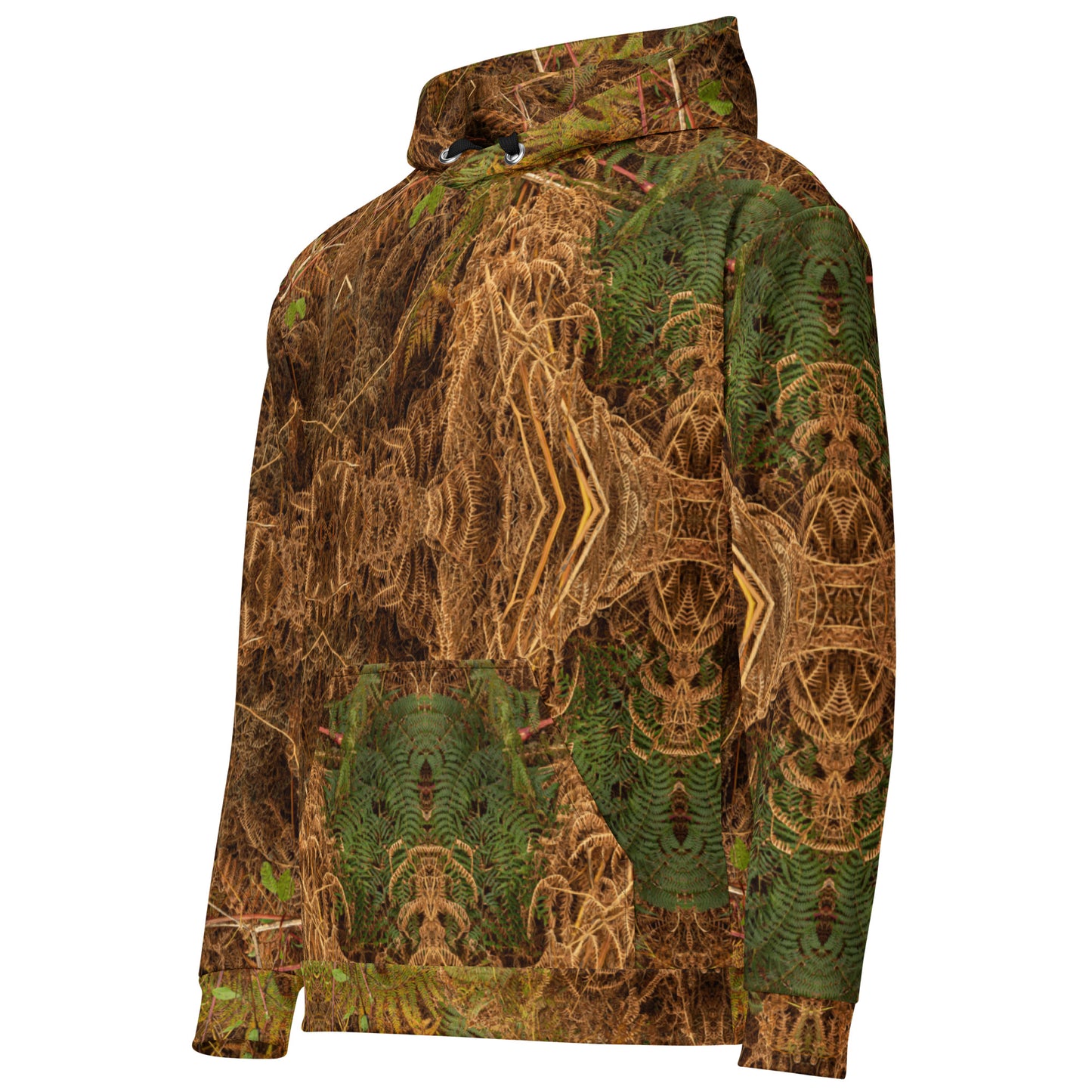 Unisex Hoodie - Fern Synergy Life & Decay Print - Psychedelic Voyager Art Collection