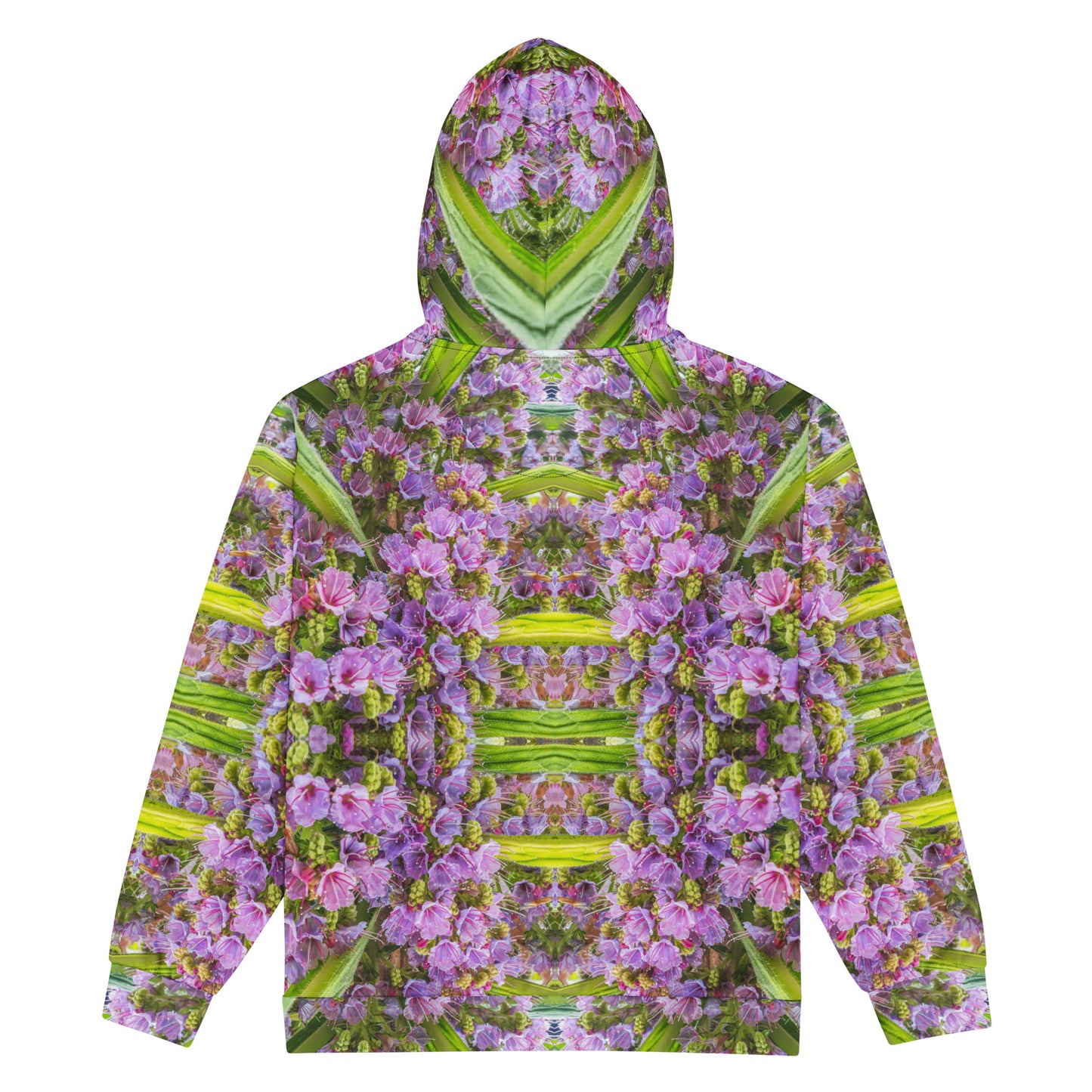 Unisex Zip Hoodie - Echium Pink Fountain #1 Print - Psychedelic Voyager Art Collection -