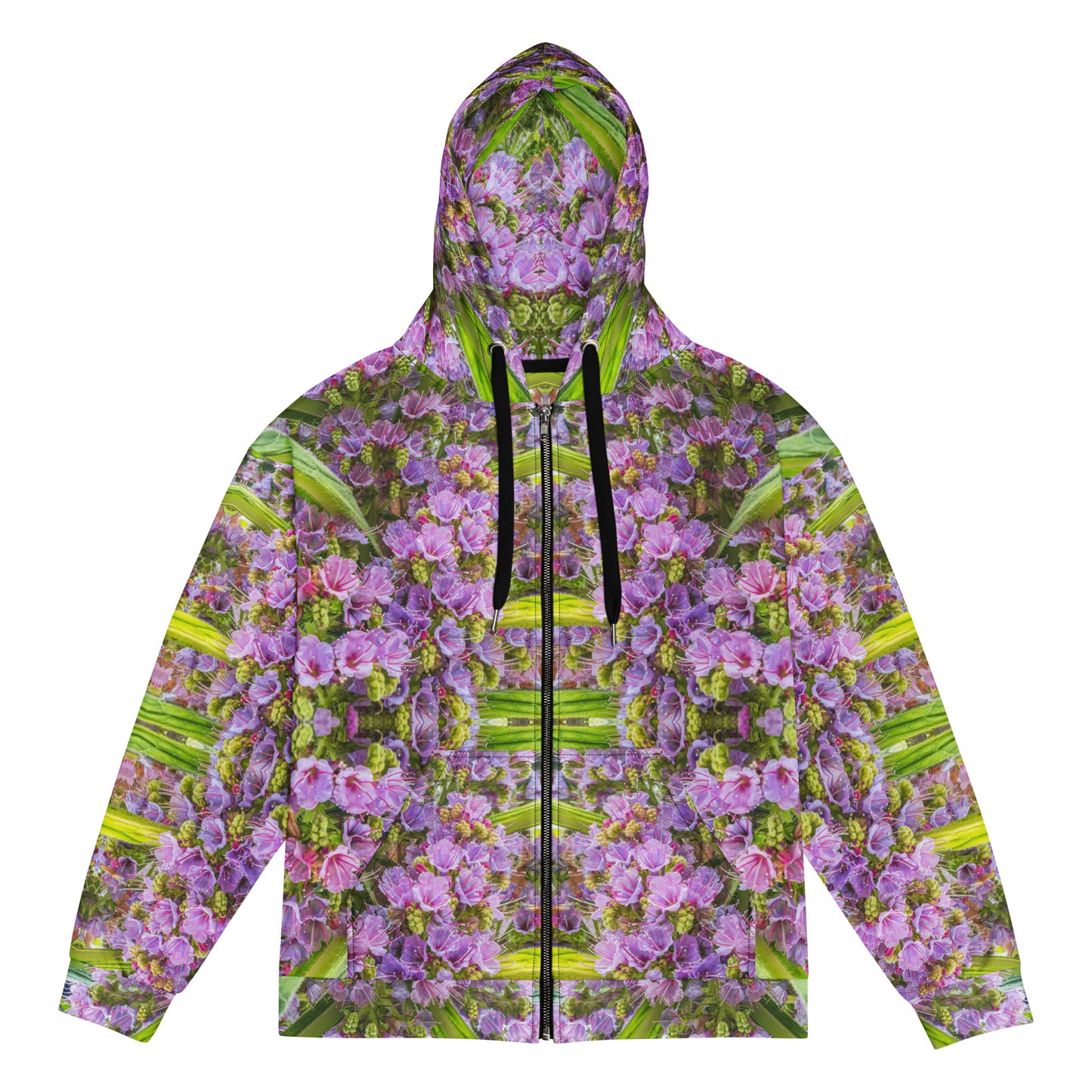 Unisex Zip Hoodie - Echium Pink Fountain #1 Print - Psychedelic Voyager Art Collection -