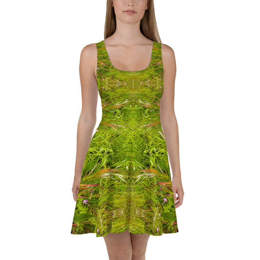 Skater Dress - Grass is Greener Print - Psychedelic Voyager Art Collection