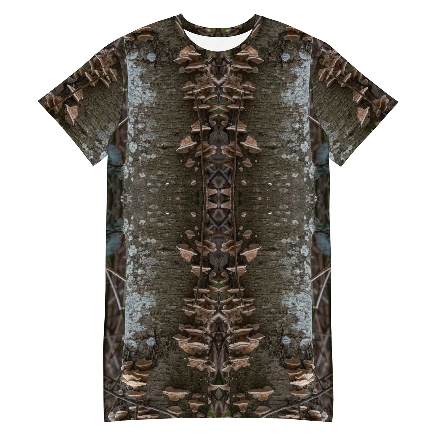 T-Shirt Dress - Fungal Interface Organisms Print - Psychedelic Voyager Art Collection