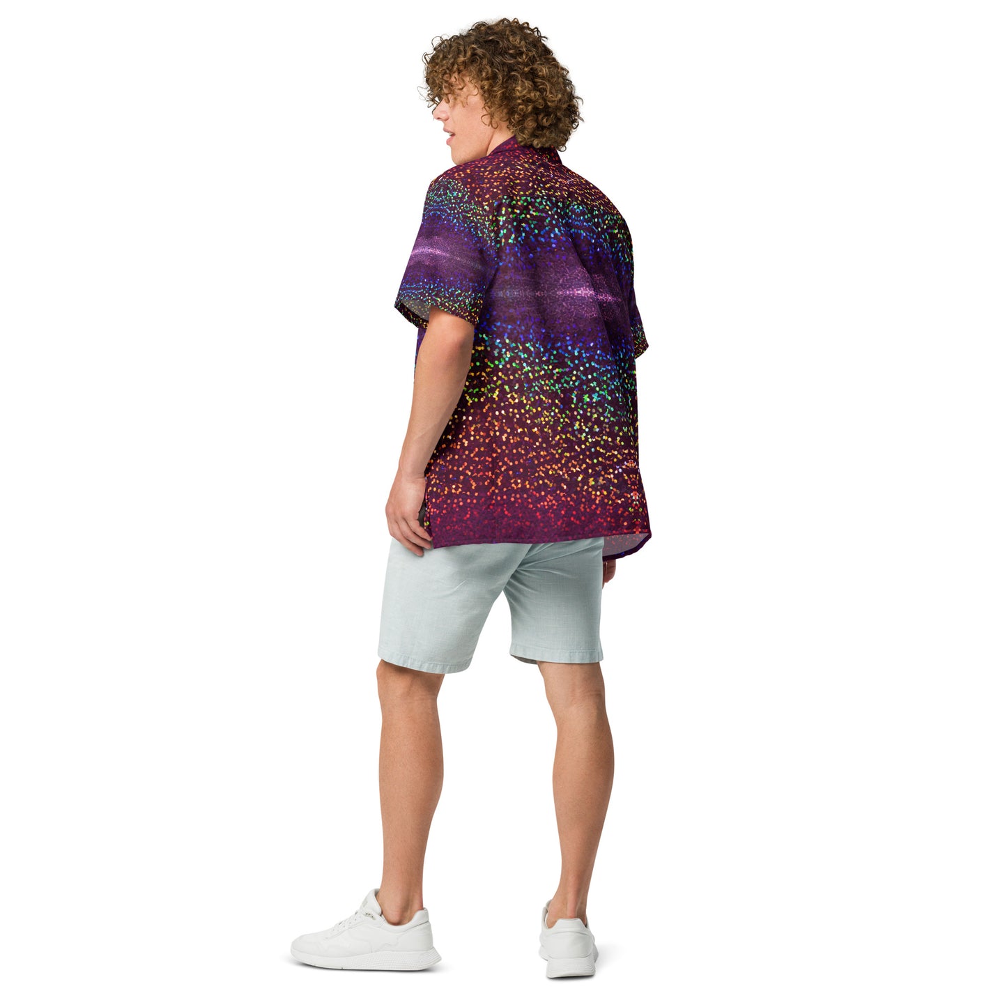 Unisex Button Shirt - Infinite Iridescent Print - Psychedelic Voyager Art Collection  -