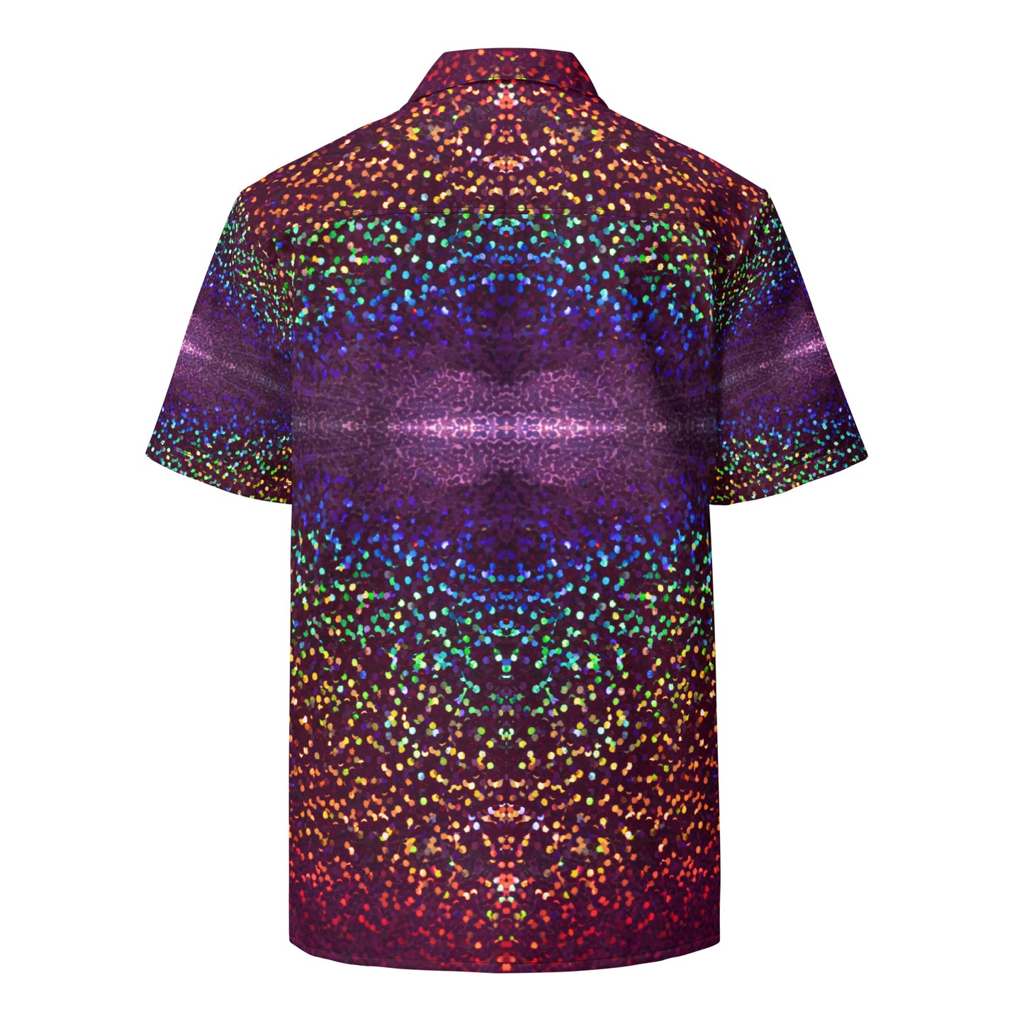 Unisex Button Shirt - Infinite Iridescent Print - Psychedelic Voyager Art Collection  -