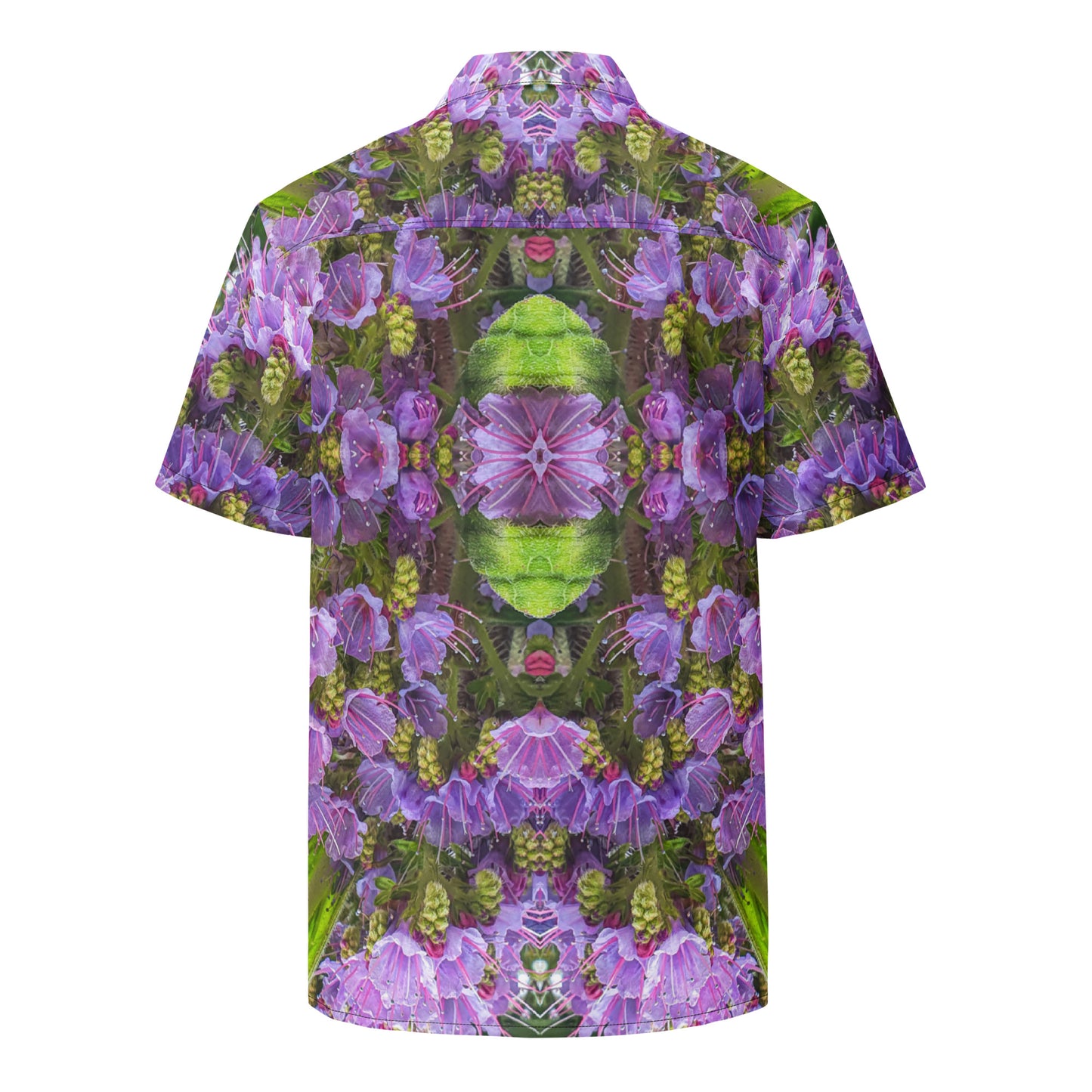 Unisex button shirt - Echium Pink Fountain - Psychedelic Voyager Art Collection