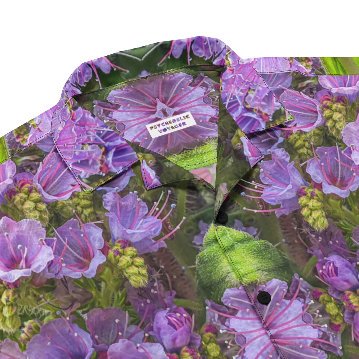 Unisex button shirt - Echium Pink Fountain - Psychedelic Voyager Art Collection