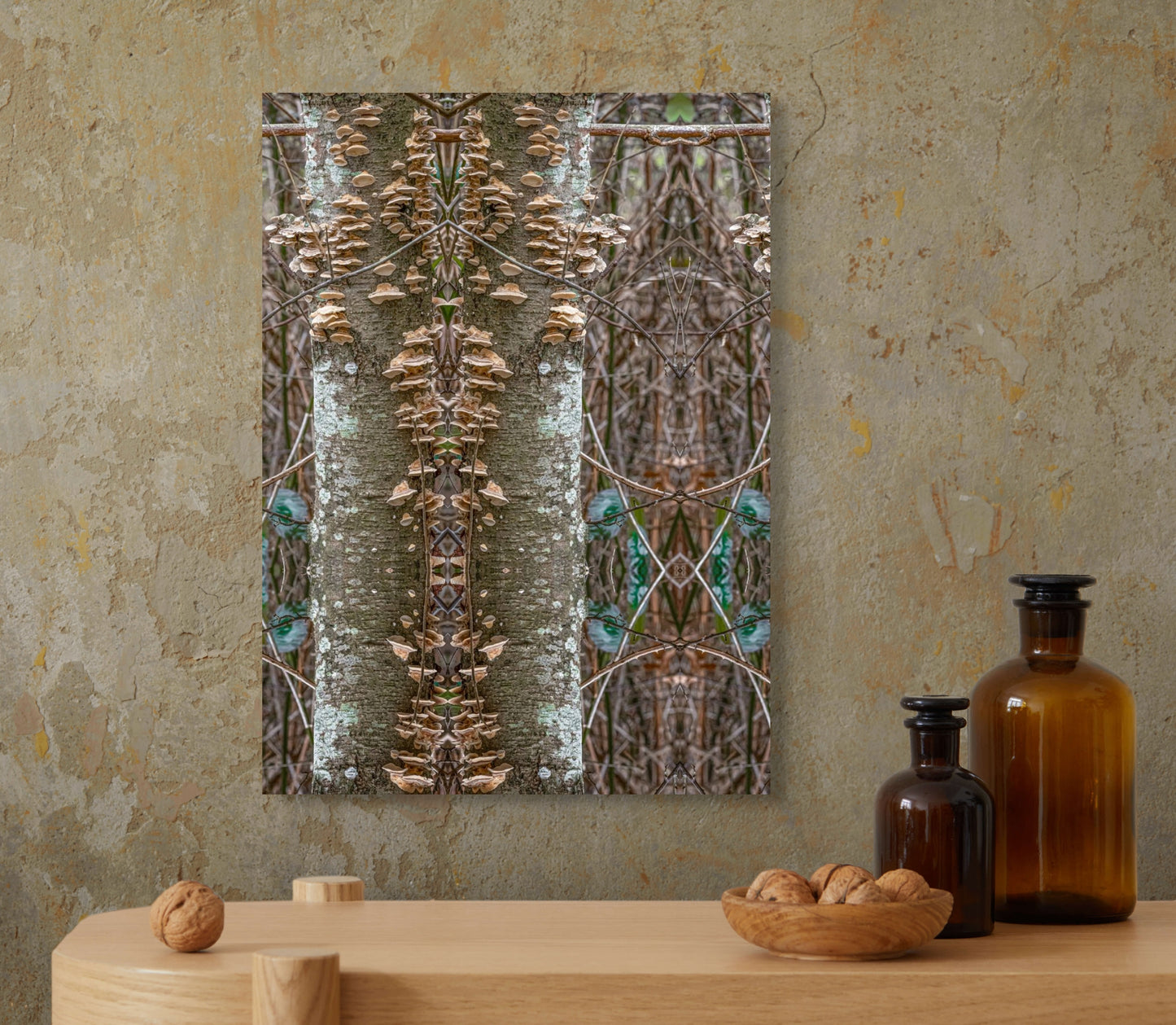 Gilcee Print - Fungal Interface Organisums - Mirrored Photographic Art by Psychedelic Voyager Art Collection.
